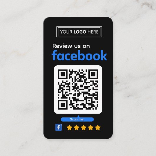 Carte de visite de demande de révision Facebook (Devant)