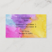 Carte de visite de démarrage aquarelle (Dos)