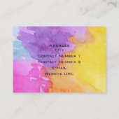 Carte de visite de démarrage aquarelle (Dos)