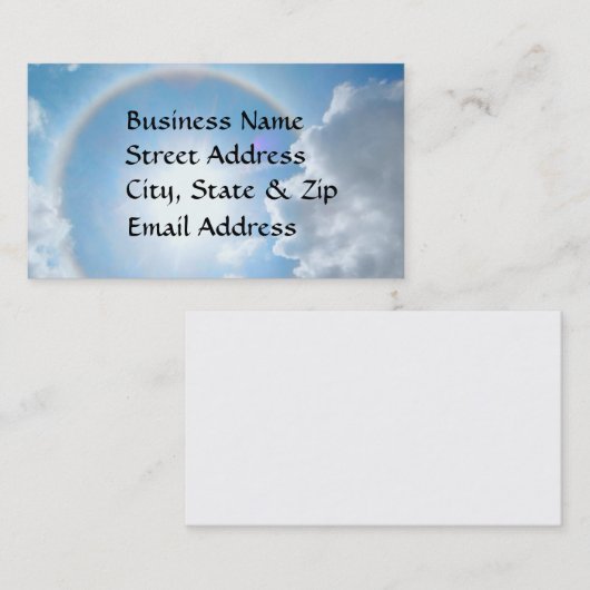 Carte de visite de demi-arc-en-ciel de Sun (Devant / Derrière)