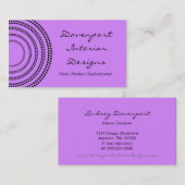 Carte de visite de demi-lunes, Lavande (Devant / Derrière)