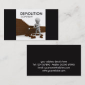 Carte de visite de démolition (Devant / Derrière)