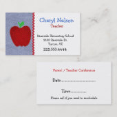 Carte de visite de denim et de professeur d'Apple (Devant / Derrière)