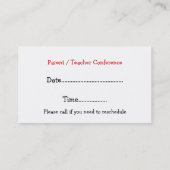 Carte de visite de denim et de professeur d'Apple (Dos)