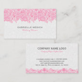 Carte de visite De Dentelle De Paisley Blanc Et Ro (Devant / Derrière)