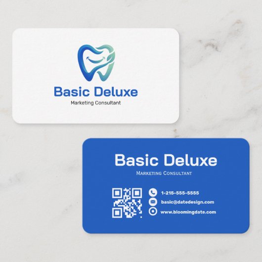 Carte de visite de dentiste avec code QR (Devant / Derrière)