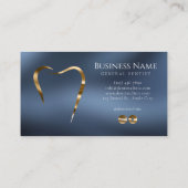 Carte de visite de dentiste bleu et or de la marin (Dos)