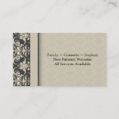 Carte de visite de dentiste - brun vintage de (Dos)