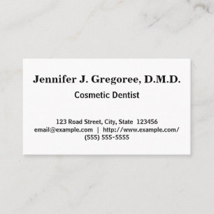 Carte de visite de dentiste cosmétique à clé basse