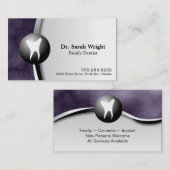 Carte de visite de dentiste de famille - blanc (Devant / Derrière)