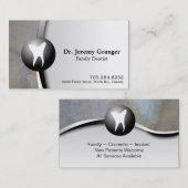 Carte de visite de dentiste de famille - gris et (Devant / Derrière)