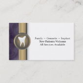 Carte de visite de dentiste de famille - or et (Dos)