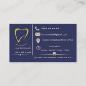 Carte de visite de dentiste de luxe (Dos)