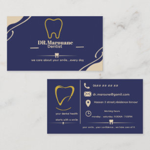 Carte de visite de dentiste de luxe