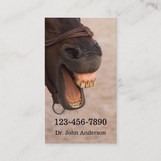 Carte de visite de dentiste équin (Devant)