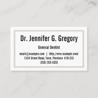 Carte de visite de dentiste général de base et à c
