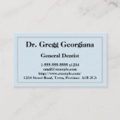 Carte de visite de dentiste général de base et min (Devant)