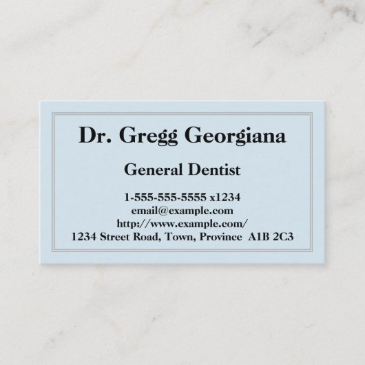 Carte de visite de dentiste général de base et min (Devant)