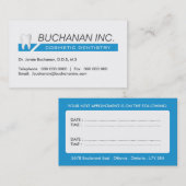 CARTE DE VISITE DE DENTISTES COSMÉTIQUES (Devant / Derrière)