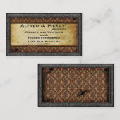 Carte de visite de dents de Steampunk de cadre (Devant / Derrière)