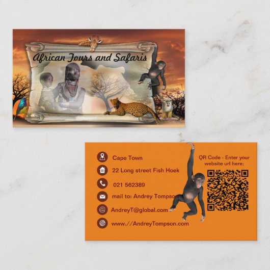 Carte de visite de design africain (Devant / Derrière)