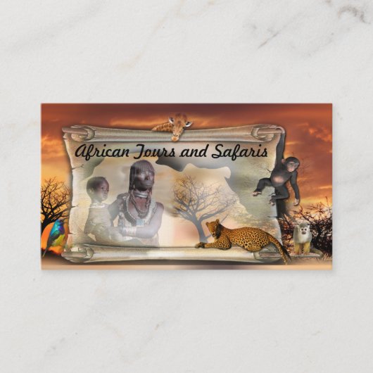 Carte de visite de design africain (Devant)