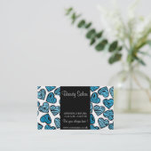 Carte de visite de design Blue Zebra Hearts (Debout devant)