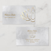 carte de visite de design de lotus argenté (Devant / Derrière)