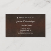 Carte de visite de Design d'intérieur de mobilier (Dos)