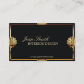 Carte de visite de Design d'intérieur Gold Frame D (Devant)