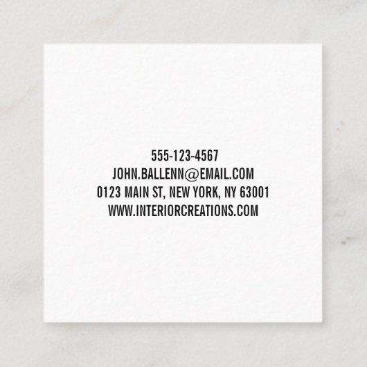 carte de visite de design d'intérieur moderne et d (Dos)