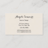 Carte de visite de Design d'intérieur photo person (Dos)