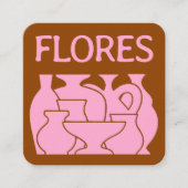 Carte de visite de design en silhouette de vase de (Devant)