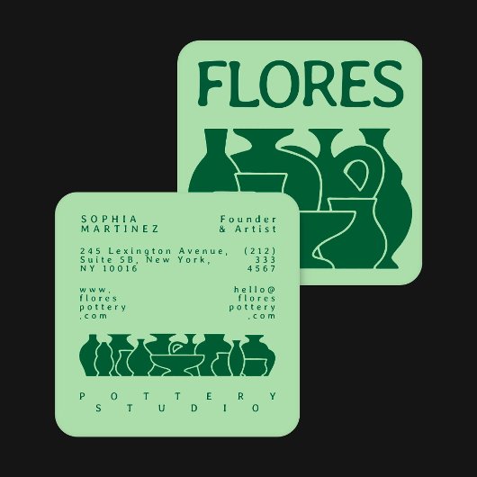 Carte de visite de design en silhouette de vase de