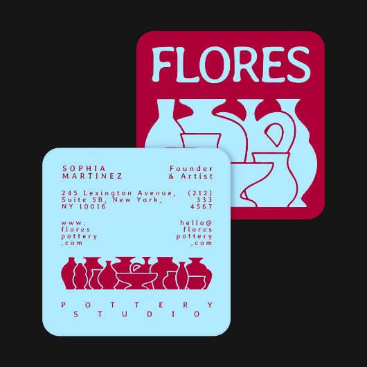 Carte de visite de design en silhouette de vase de