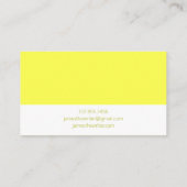 Carte de visite de design en treillis jaune simple (Dos)