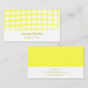 Carte de visite de design en treillis jaune simple