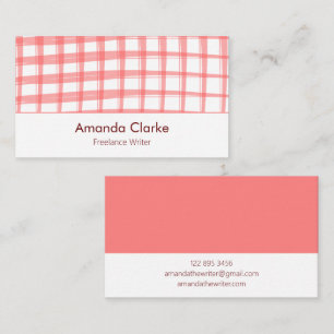 Carte de visite de design en treillis rouge simple