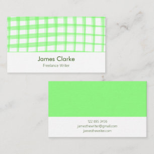 Carte de visite de design en treillis vert simple
