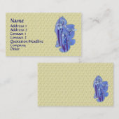 Carte de visite de design Floral Iris bleu (Devant / Derrière)