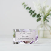 Carte de visite de design floral Magnolia Silver (Debout devant)