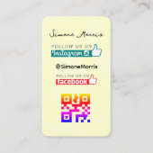 Carte de visite de design jaune (Devant)