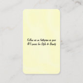 Carte de visite de design jaune (Dos)