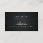 Carte de visite de design noir bleu et or (Dos)