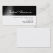Carte de visite de design noir et blanc de script  (Devant / Derrière)