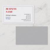 Carte de visite de design professionnel moderne un (Devant / Derrière)