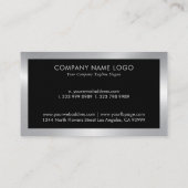 Carte de visite de design simple noir et argent (Dos)