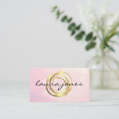 Carte de visite de designer à cercle peint doré fa (Debout devant)