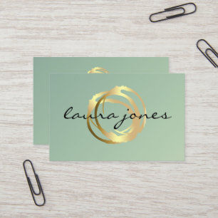 Carte de visite de designer à cercle peint en or f