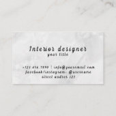 Carte de visite de designer d'intérieur (Dos)